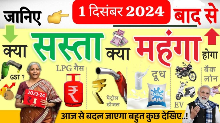 1 दिसंबर 2024 से क्या सस्ता, क्या महंगा?
