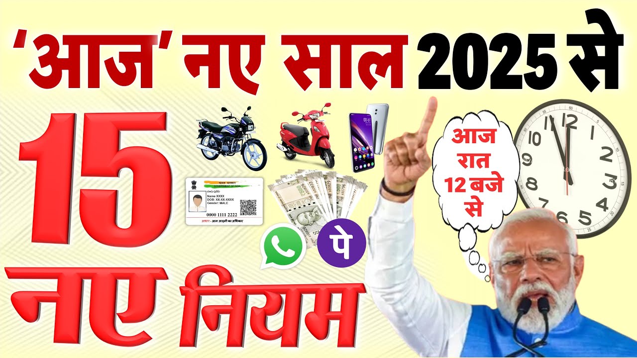 1 जनवरी 2025 से लागू होने वाले 15 बड़े बदलाव