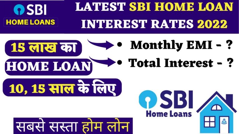 SBI 15 Lakh Home Loan For 10, 15 Years
